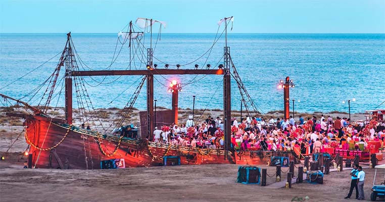 A custom-built ship provided a location for evening entertainment